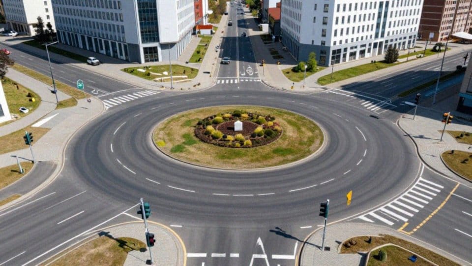Jak sygnalizować zmianę pasa i zjazd na rondzie dwupasmowym?