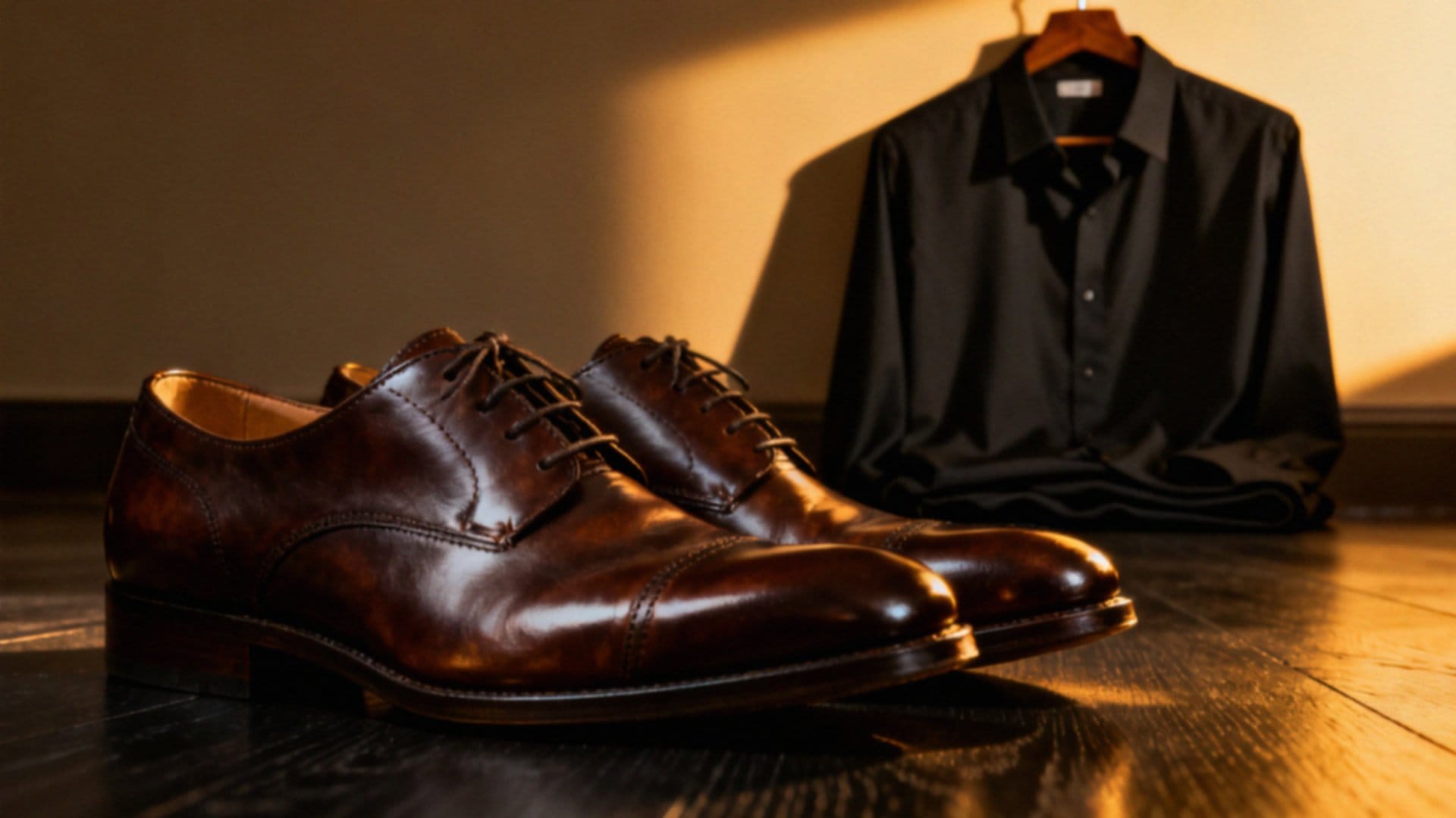 Brązowe buty do czarnej koszuli — jak je stylowo zestawić?